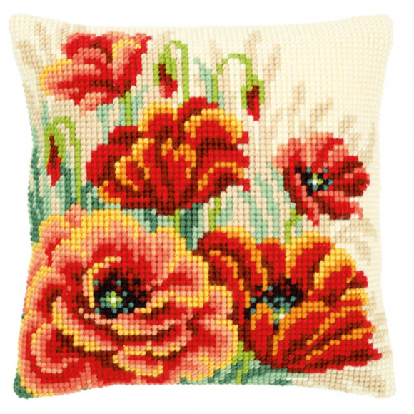 Набор для вышивания VERVACO арт.PN-0149724 Подушка Маки II 40х40 см