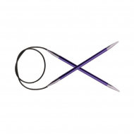 47075 Knit Pro Спицы круговые для вязания Zing 7мм/40см, алюминий, аметистовый (фиолетовый)