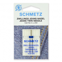 Иглы для бытовых швейных машин Schmetz для джинсы двойные 130/705H-J ZWI № 100/4.0, уп.1 игла