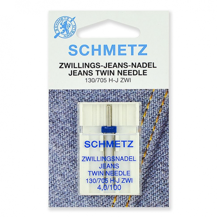 Иглы для бытовых швейных машин Schmetz для джинсы двойные 130/705H-J ZWI № 100/4.0, уп.1 игла