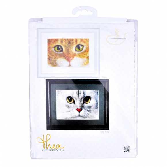 113808_Набор для вышивания "Два котёнка", канва Aida 16 ct