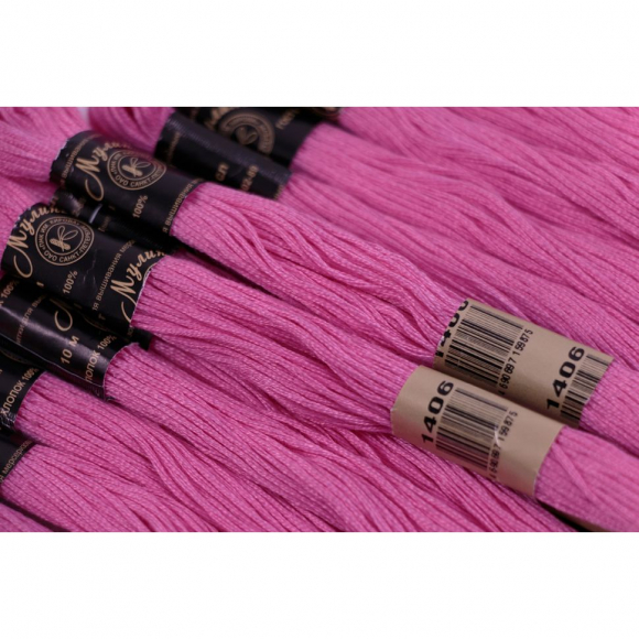 Нитки мулине цв.1406 сиреневый 12х10м С-Пб