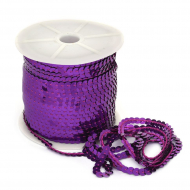 Пайетки плоские на нитях 6мм арт.TBY-F06 цв.12 фиолетовый уп.91,4м