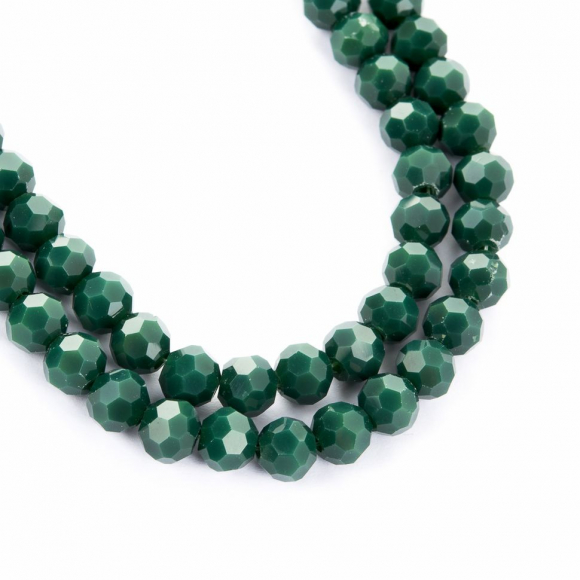 Бусины граненые Рондель (стекло) на нитях арт.TBY-R-2  6мм  цв.43 зеленый уп.50х100 бусин
