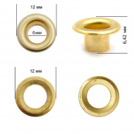 Люверсы сталь New Star №4 (? 6мм, h 6,42мм) цв.золото уп. 500шт