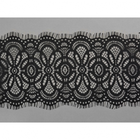 Кружево реснички KRUZHEVO арт.TBY 7538 шир.180мм цв.2 черный уп.3м