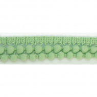 107234_Тесьма с помпонами двурядная, цвет светло-зеленый