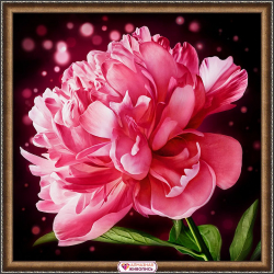 Набор для изготовления картин АЛМАЗНАЯ ЖИВОПИСЬ арт.АЖ.1784 Сверкающий пион 25х25 см