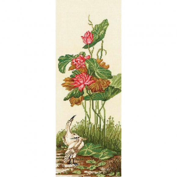 Набор для вышивания СДЕЛАЙ СВОИМИ РУКАМИ арт.К-32 Китайские мотивы-Лотосы 17,5х45 см