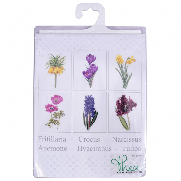 35077_Набор для вышивания "Шесть цветочных мотивов" канва лён 36 ct