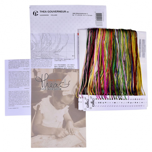 35077_Набор для вышивания "Шесть цветочных мотивов" канва лён 36 ct