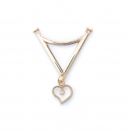 Украшение пришивное металл Сердце со стразом арт.UF.339 40х55мм цв.золото уп.10шт