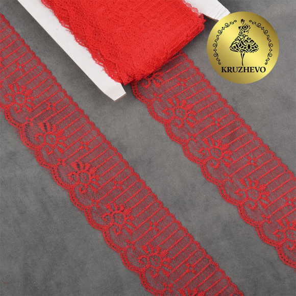 Кружево-трикотаж KRUZHEVO арт.TBY 1666 шир.50мм цв.03 красный, уп.27,4м Кружево-трикотаж KRUZHEVO арт.TBY 1666 шир.50мм цв.03 красный, уп.27,4м