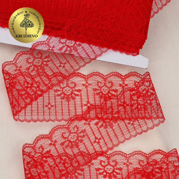 Кружево-трикотаж KRUZHEVO арт.TBY 1666 шир.50мм цв.03 красный, уп.27,4м Кружево-трикотаж KRUZHEVO арт.TBY 1666 шир.50мм цв.03 красный, уп.27,4м