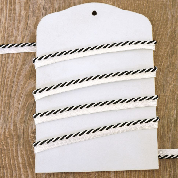 68988_Кант декоративный, 3,5 мм, цвет бело-черный