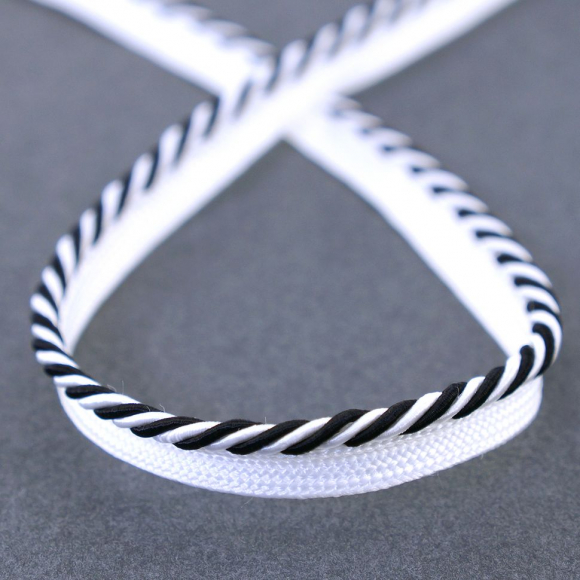 68988_Кант декоративный, 3,5 мм, цвет бело-черный