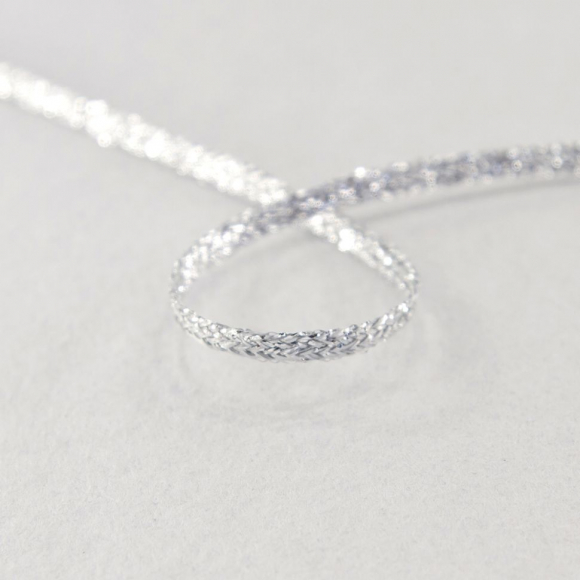 Тесьма PEGA тип декоративная люрексная, цвет серебряный, 2,5 мм