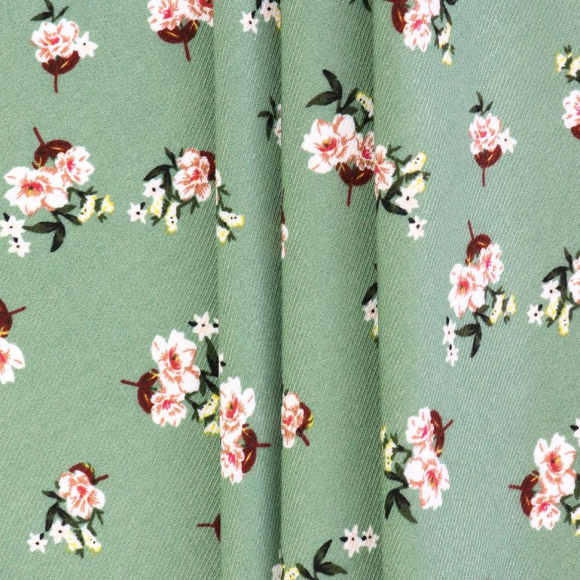 Ткань Твил 150 г кв.м 100% вискоза шир.145 см арт.Р.28606.02 цв.02 тиффани уп.25м