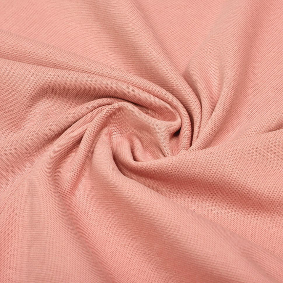 Ткань трикотаж Рибана с лайкрой 215г пенье 80-90см пудра 14-1324 уп.3м