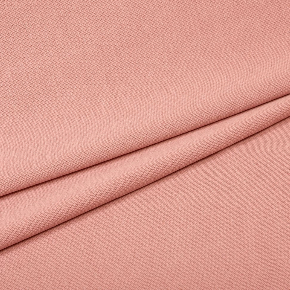 Ткань трикотаж Рибана с лайкрой 215г пенье 80-90см пудра 14-1324 уп.3м