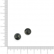 Пуговицы пластик CR P-13 цв.черный 18L-11мм, на ножке, 144 шт