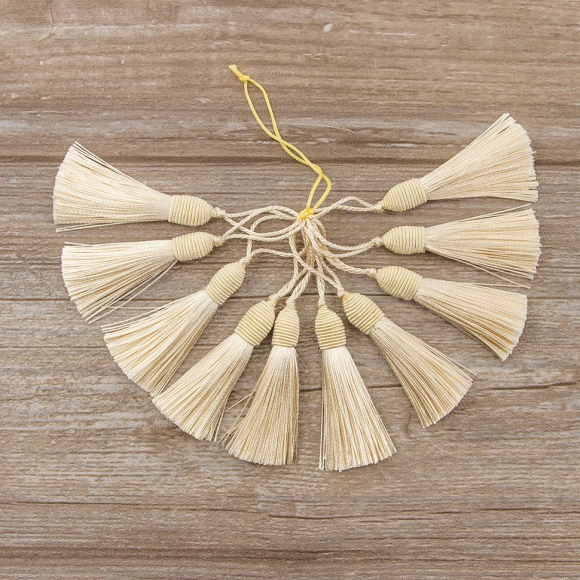 183414_Кисть декоративная на шнуре, длина 60 мм, цвет абрикосовый