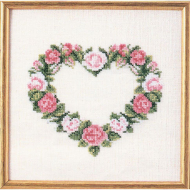 Набор для вышивания OEHLENSCHLAGER арт.65175 Сердце из розовых роз 18х18 см
