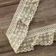 185607_Мерсеризованное хлопковое кружево, 80 мм, цвет шампань