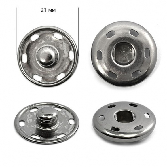Кнопка пришивная латунь TBY-BJ060 21мм цв. никель черный уп. 50шт Кнопка пришивная латунь TBY-BJ060 21мм цв. никель черный уп. 50шт