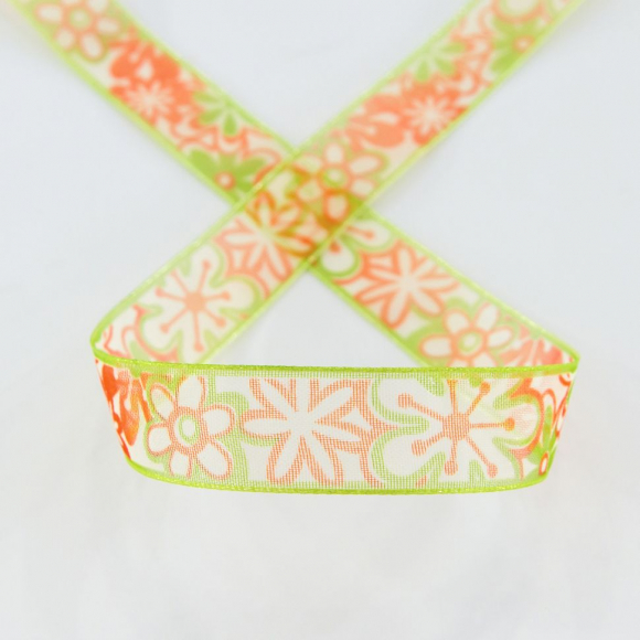 Лента органза с напечатанным рисунком SAFISA, 15 мм, 15 м, цвет 04