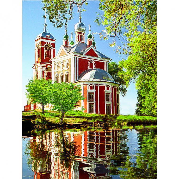 Алмазная мозаика Ah5390 Плещеево озеро 30х40