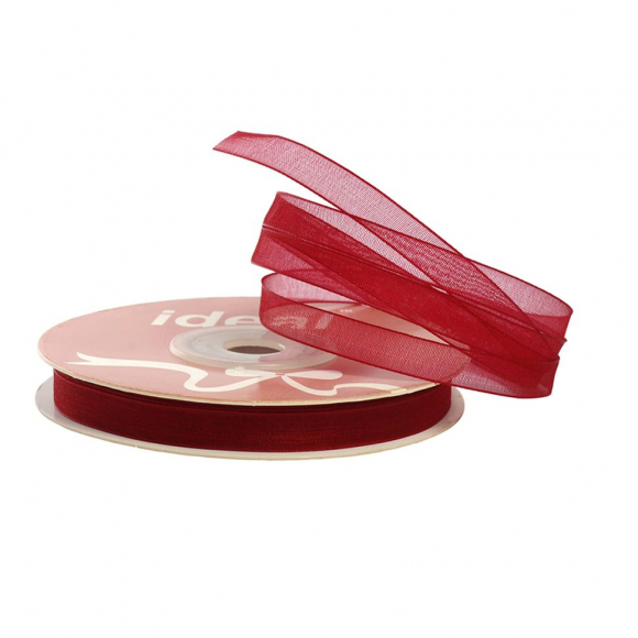 Лента капрон (органза) IDEAL шир.6мм цв.1021 бордовый уп.27,4 м Лента капрон (органза) IDEAL шир.6мм цв.1021 бордовый уп.27,4 м