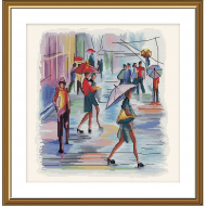 Набор для вышивания мулине НОВА СЛОБОДА арт.НВ3103 Я нарисую дождь 27х28 см