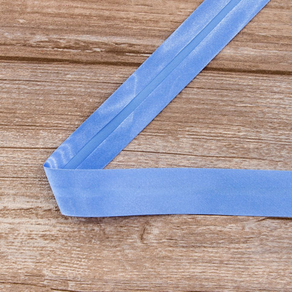 19838_Косая бейка атласная 30 мм, 25 м, цвет 65, голубой