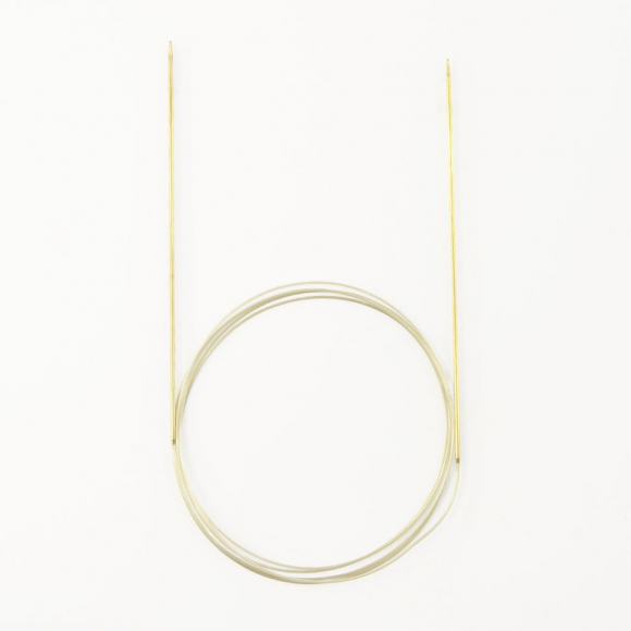 158153_Спицы круговые позолоченные с удлиненным кончиком, №1,5, 150 см
