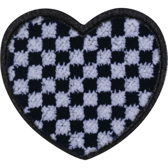 Термоаппликация "Клетчатое сердце белое"
