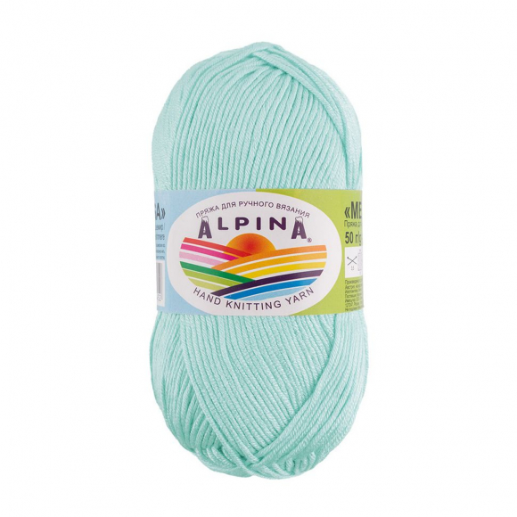 Пряжа ALPINA MELISSA (95% вискоза, 5% кашемир) 10х50г/125м цв.12 св.бирюзовый