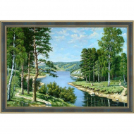 Набор для изготовления картин АЛМАЗНАЯ ЖИВОПИСЬ арт.АЖ.1237 Российский пейзаж 50х33 см