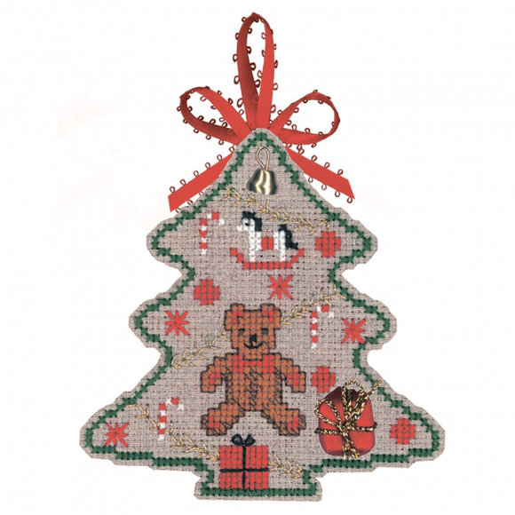 Набор для вышивания Le Bonheur des Dames арт.2730 Елочная игрушка Sapin Ours (Елка медведь) 9х10,5 см