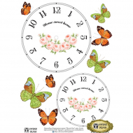 83547_Переводная декупажная карта "Циферблат-Милый дом" А4