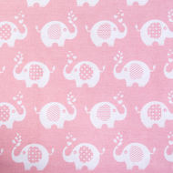 Ткань ранфорс Слоники, арт.WH 1855-v05, 130г/м?,100% хлопок, шир.240см, цв.розовый, рул.30м