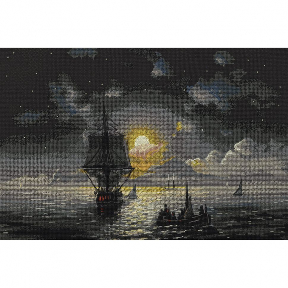 Набор для вышивания PANNA Золотая серия арт. GTG-7119 Лунная ночь на Капри 35х24 см