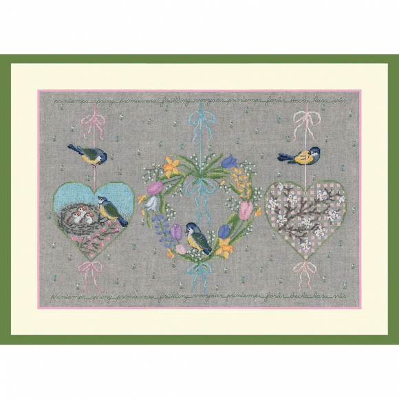 Набор для вышивания Le Bonheur des Dames арт.1158 Coeurs De Printemps (Весенние Сердца) 46х31 см Набор для вышивания Le Bonheur des Dames арт.1158 Coeurs De Printemps (Весенние Сердца) 46х31 см