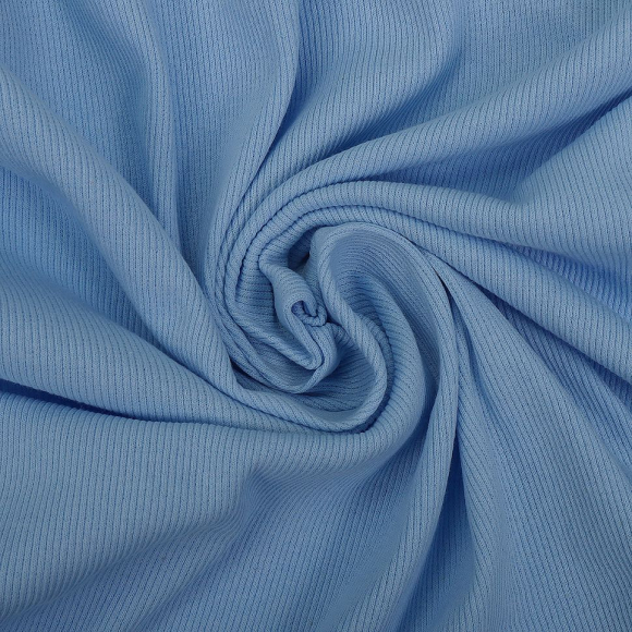 Ткань трикотаж Кашкорсе с лайкрой 220г опененд 60+60см небо 14-4121 пач.20-30кг