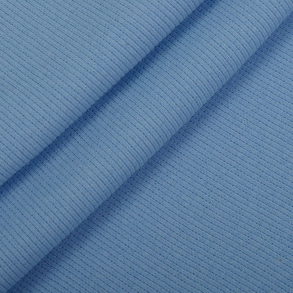 Ткань трикотаж Кашкорсе с лайкрой 220г опененд 60+60см небо 14-4121 пач.20-30кг