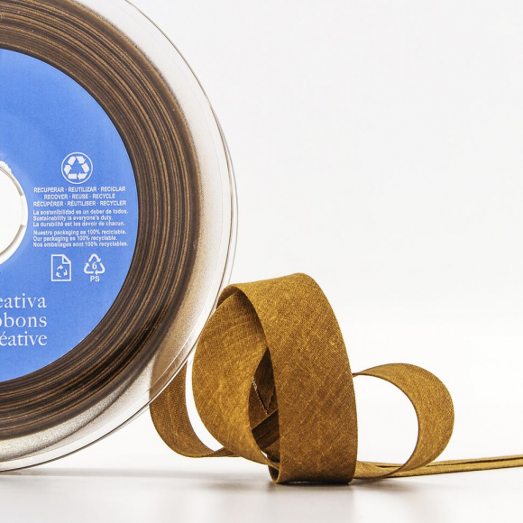 Косая бейка хлопок/полиэстер 20 мм, 25 м, цвет 104, кофейный