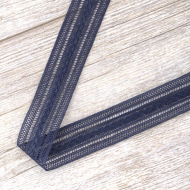 Мерсеризованное хлопковое кружево, 26 мм, цвет темно-синий