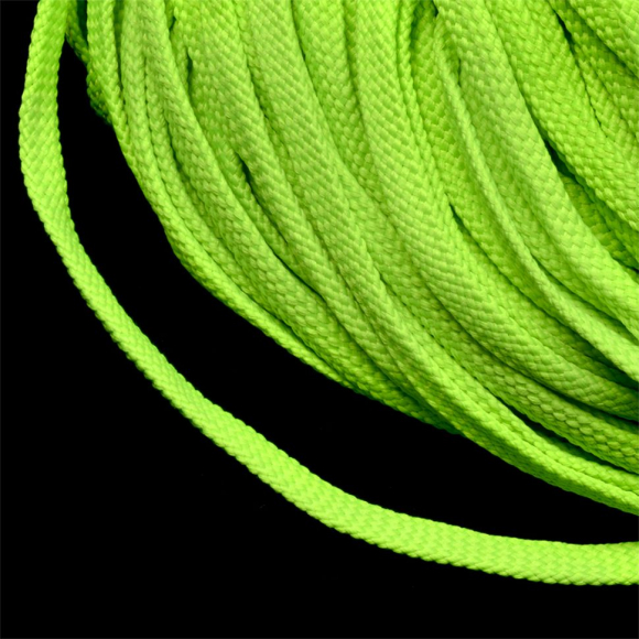 Шнур плоский полиэфир 08 мм арт. 859 цв. люм. салатовый уп.200м