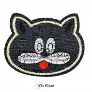 Термоаппликации джинсовые арт.TBY.DEN.10 КОТ 100х80мм уп.10шт