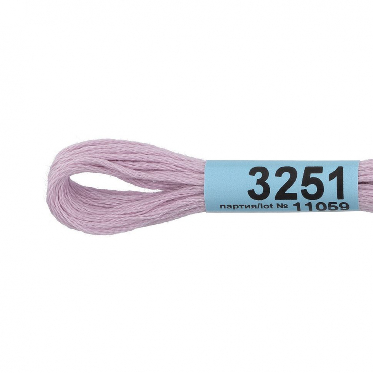 Нитки для вышивания Gamma мулине (3173-6115) 100% хлопок 24 x 8 м цв.3251 св.сиреневый